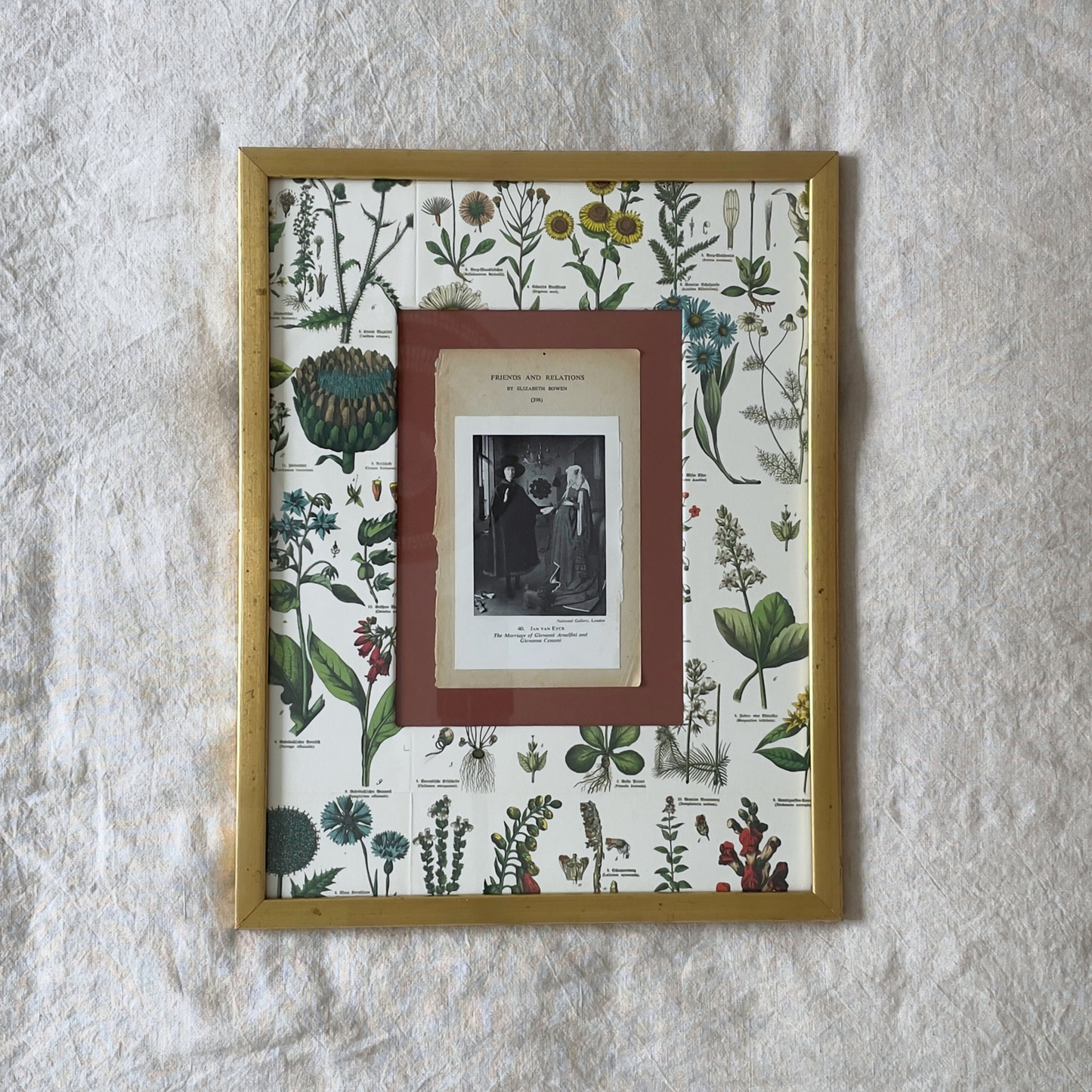 Friends, Flowers & Awkward Silences | Framed Vintage Print on Botanical Mount