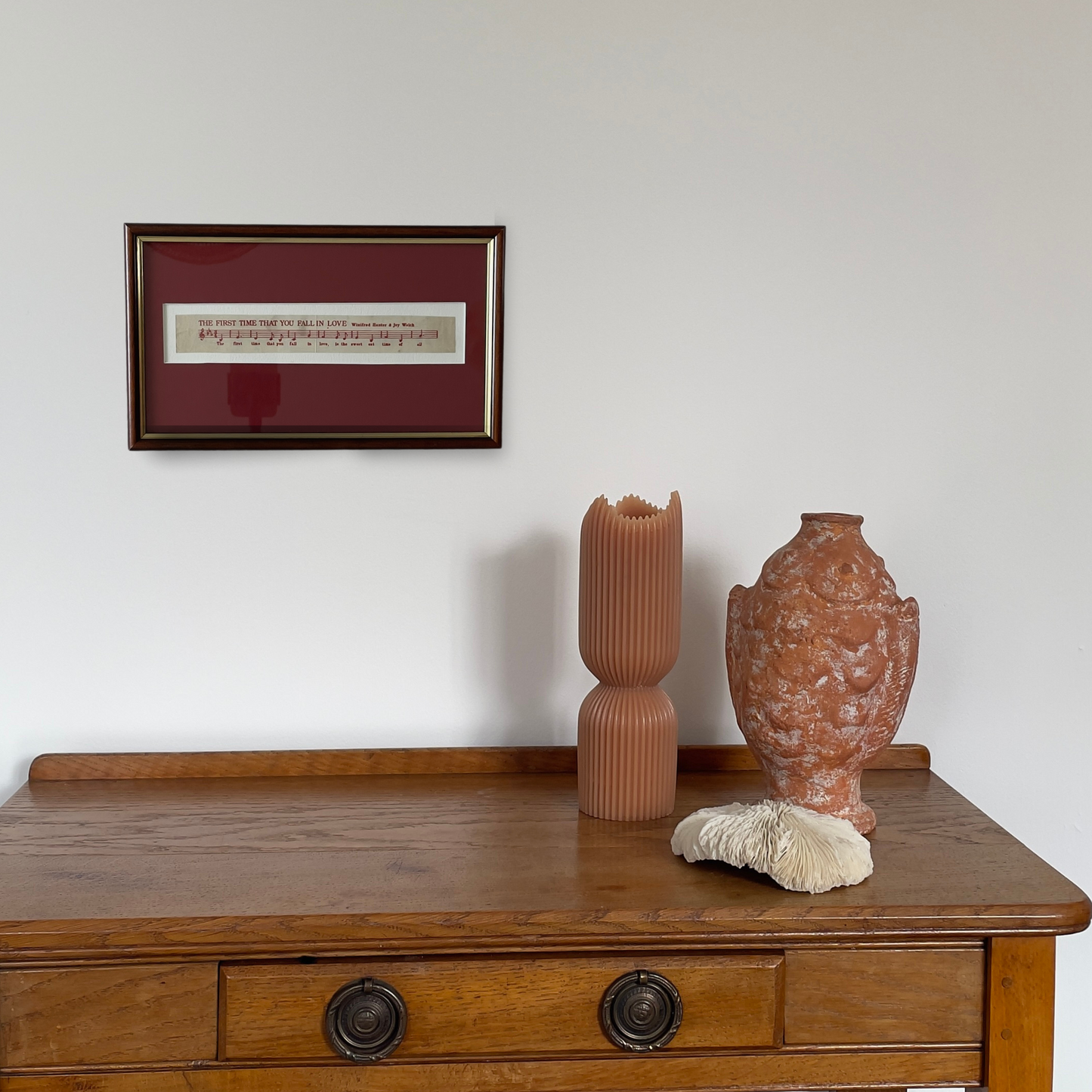 The First Time | Framed Vintage Lyric Strip on Deep Red Mount