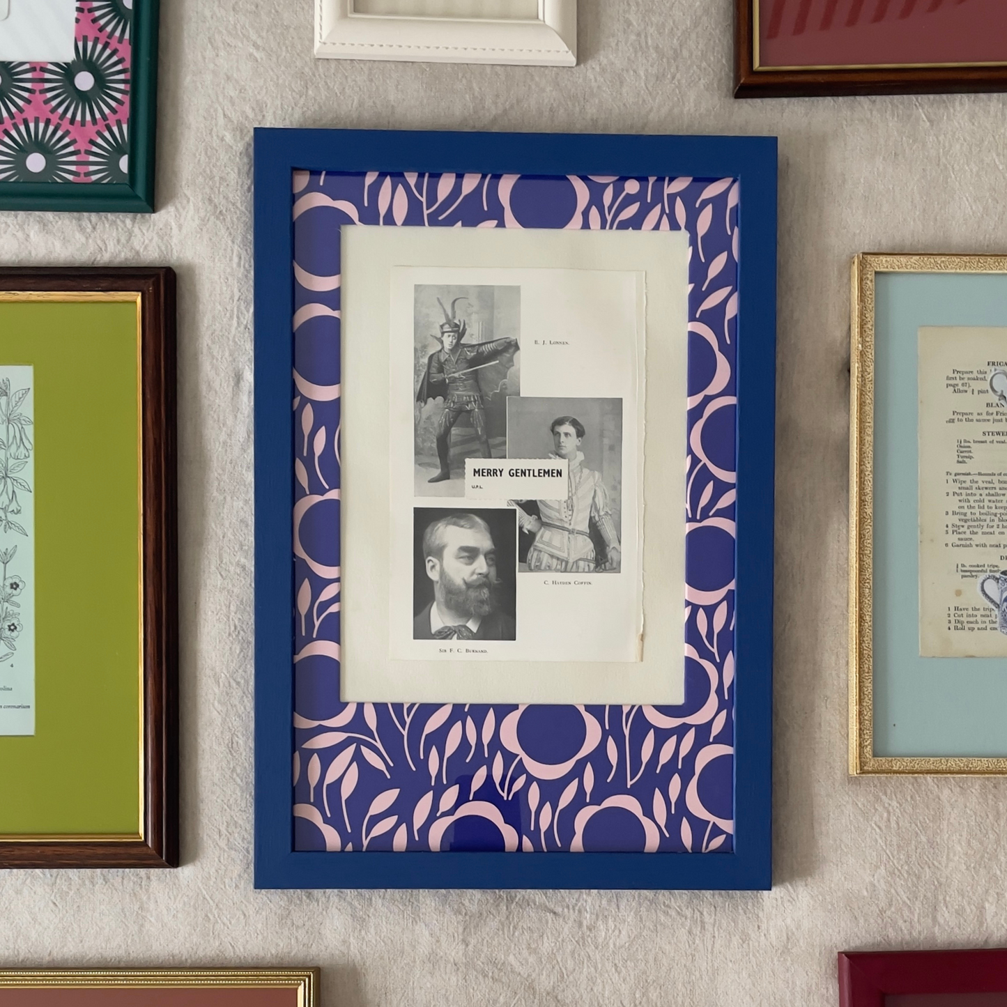 Merry Gentlemen | Framed Vintage Portrait Collage on Graphic Mount