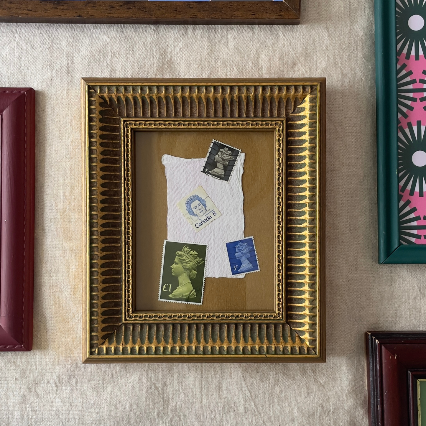 Queen & Country | Framed Vintage Stamps on Golden Mount