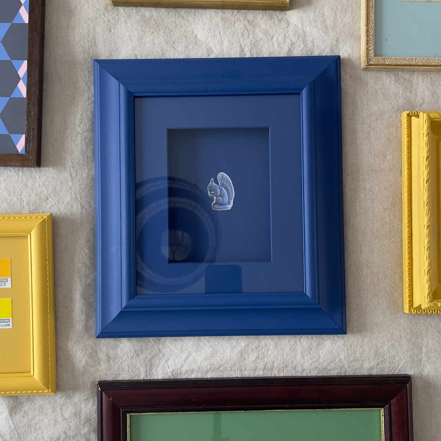 Casual Forest Mischief | Framed Vintage Squirrel Ephemera on Painted Mount