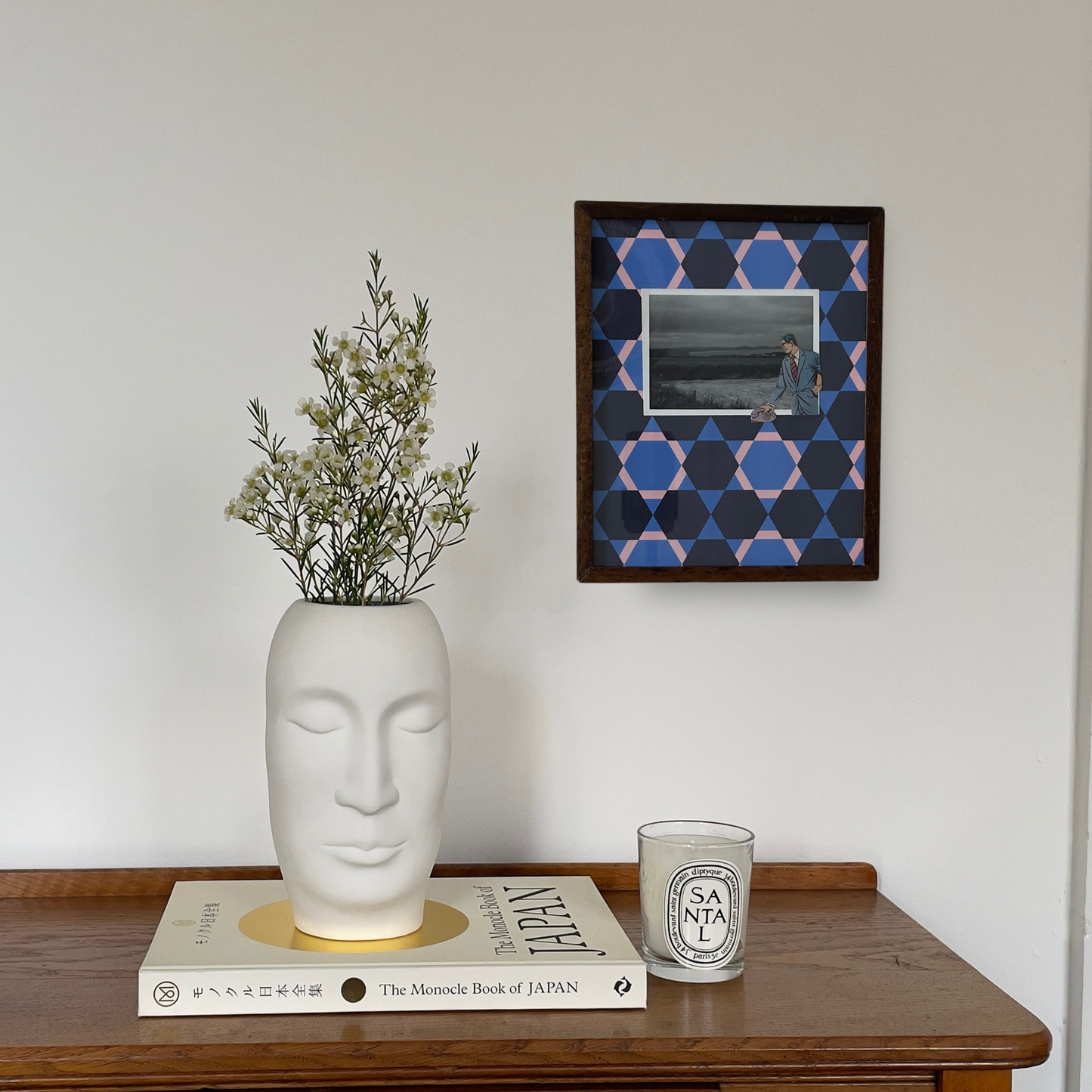 View towards Torquay (ish) | Framed Vintage Landscape Photo with Cut-Out on Graphic Mount