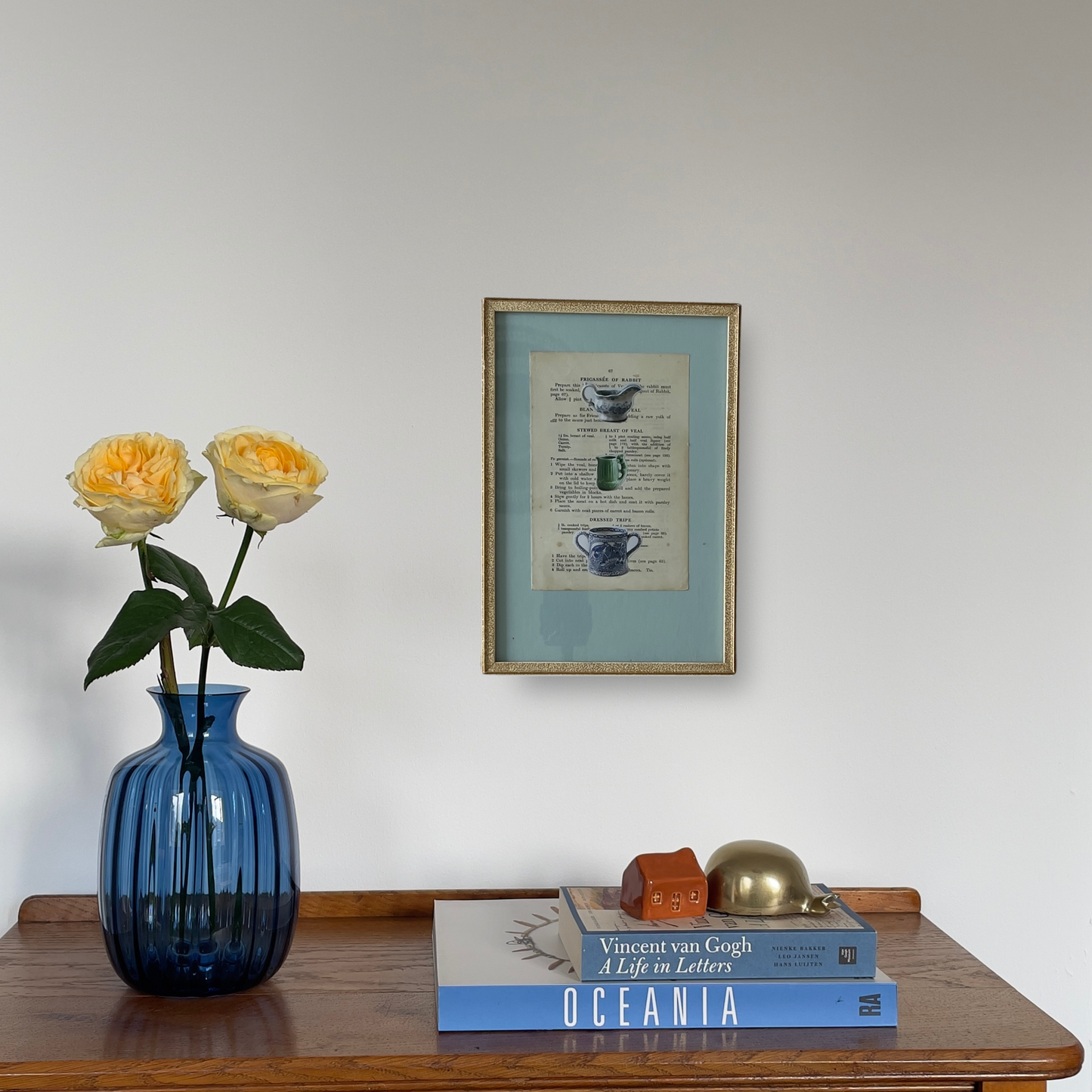 Crockery and Consequences | Framed Vintage Recipe Page with Crockery