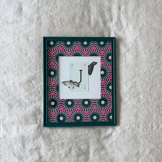 Jazzy J | Framed Vintage Card Collage on Graphic Mount
