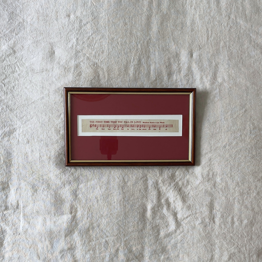 The First Time | Framed Vintage Lyric Strip on Deep Red Mount