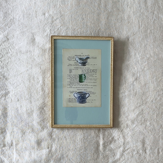 Crockery and Consequences | Framed Vintage Recipe Page with Crockery
