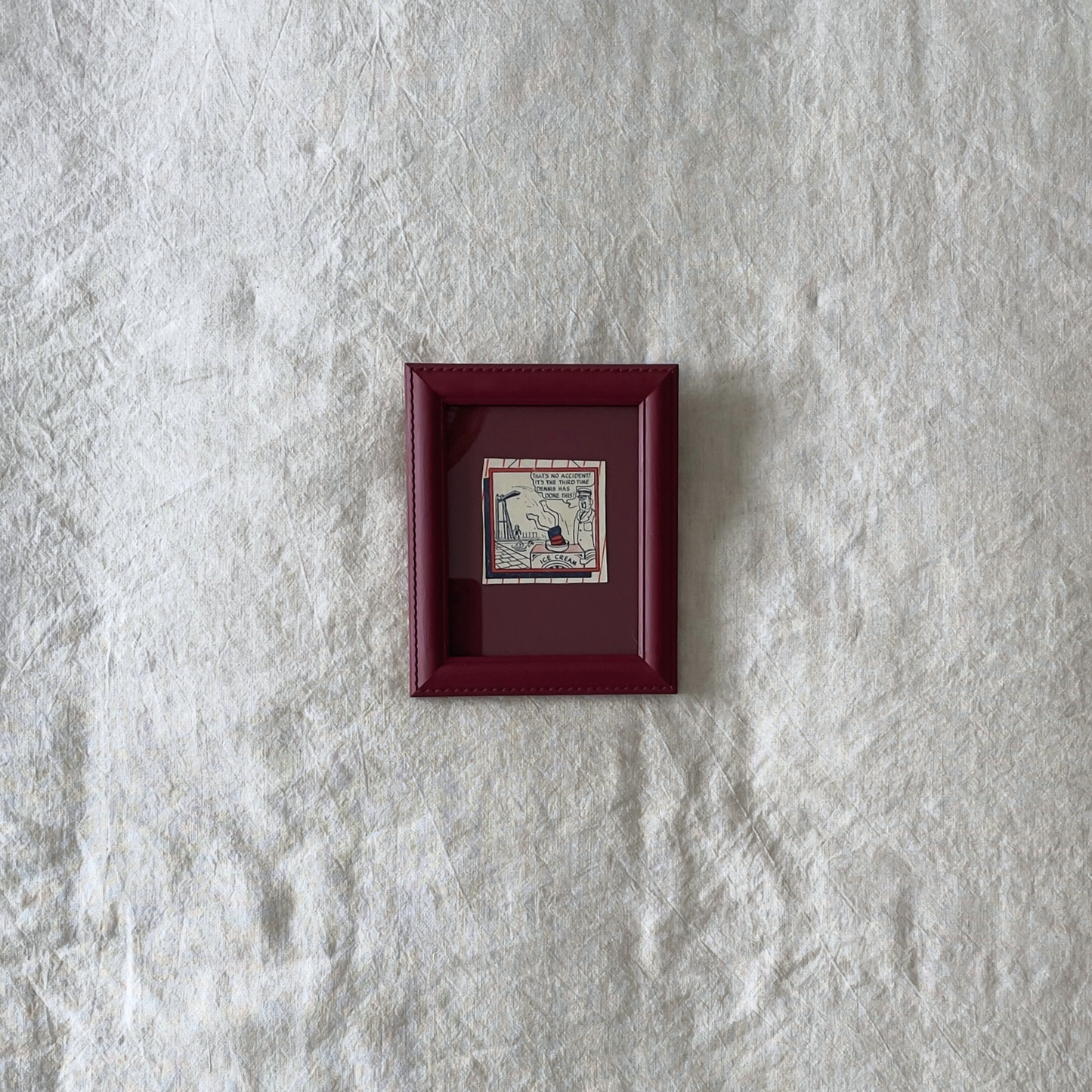 Ice Cream Emergency | Framed Vintage Comic Panel on Burgundy Mount
